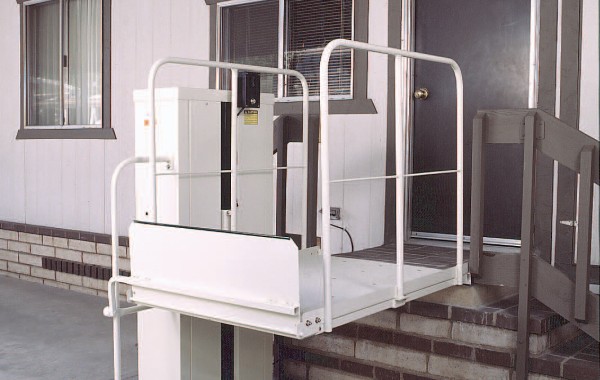 Macs PL50 4 foot wheelchair porch lift with folding ramp