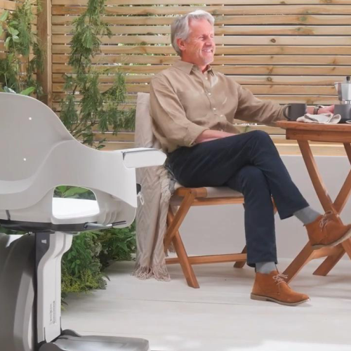 Outdoor stair lift AccessBDD HomeGlide Outdoor San Diego