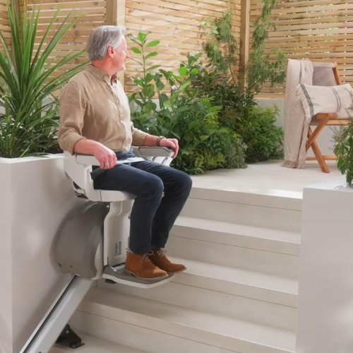 AccessBDD HomeGlide Outdoor folded on a porch stair