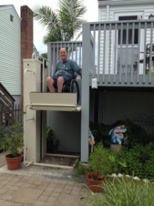 Mac's PL-72 taller vertical platform wheelchair lift for raised porches and decks - ELECTROPEDIC