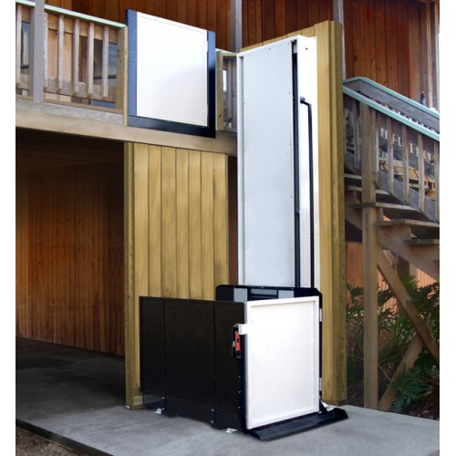 Durable low-maintenance vertical platform wheelchair porch lift at a residence - ELECTROPEDIC